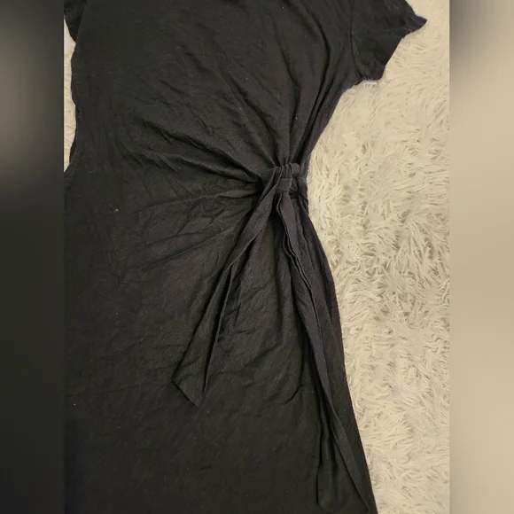 NWT GAP Black Tie-Waist T-Shirt Dress - Medium Tall - Picture 2 of 5